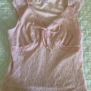 Pink Lace Sleepwear Top